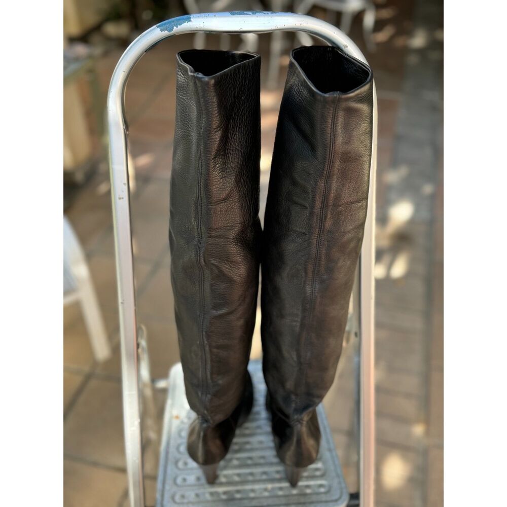 L'Autre Chose NY Look Black Leather Over The Knee Tall Boots SZ EU 38 = US 7.5/8 - Picture 2 of 14